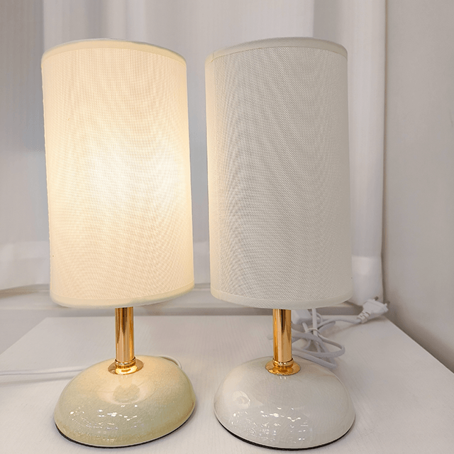 Cloth Ceramic Lamp Yellow