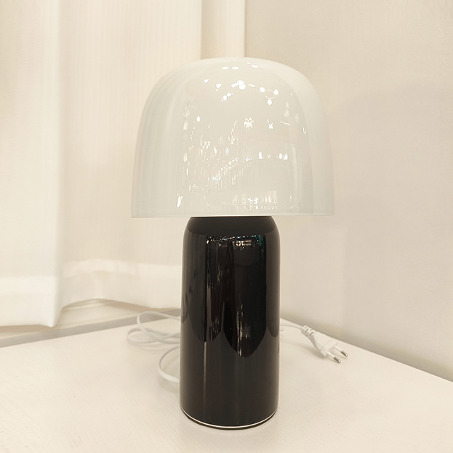 Ceramic Mushroom Modeling Lamp Black And White