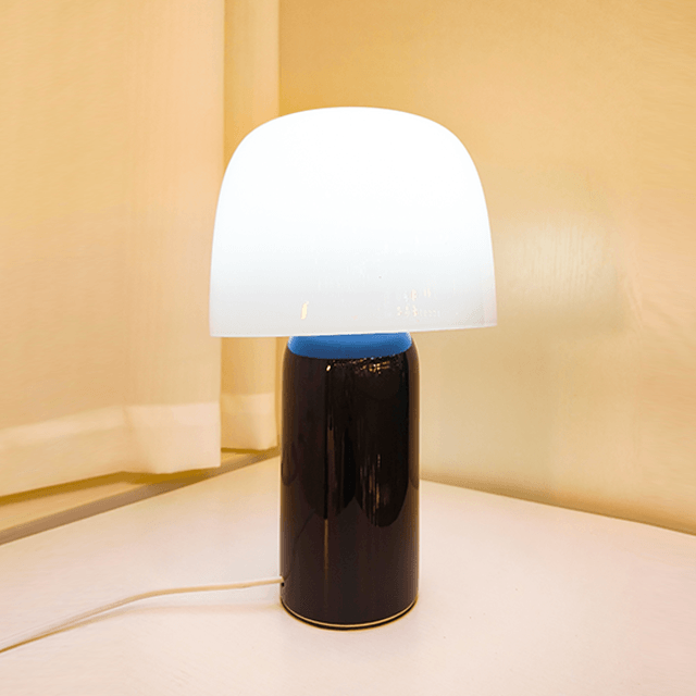Ceramic Mushroom Modeling Lamp Black And White