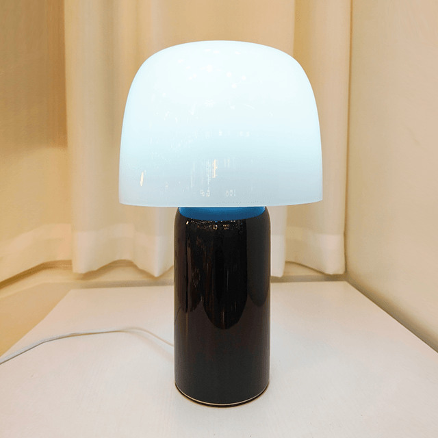Ceramic Mushroom Modeling Lamp Black And White