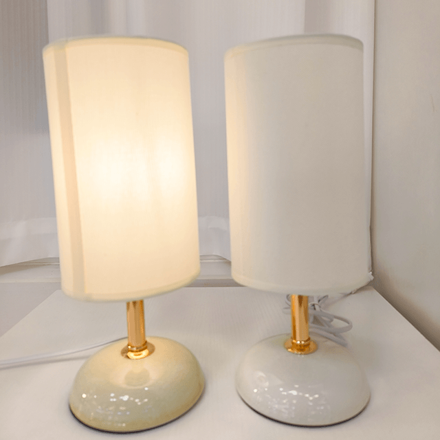 Cloth Ceramic Lamp Yellow