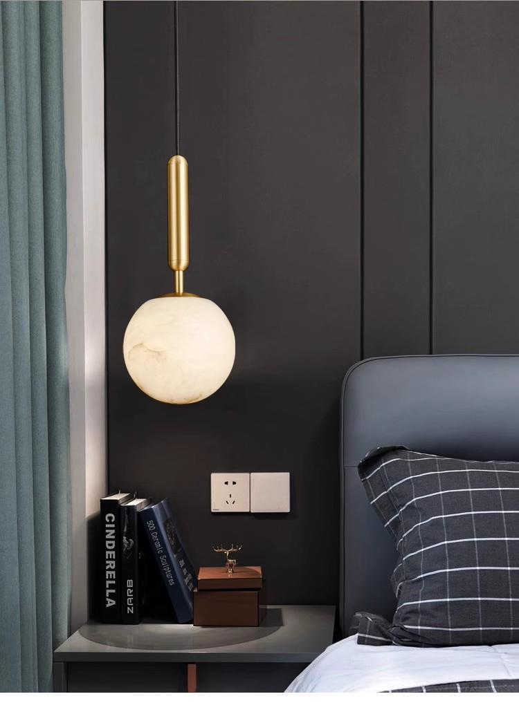 Alabaster premium pendant light with gold finish