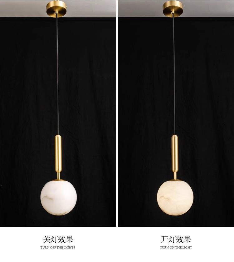 Alabaster premium pendant light with gold finish