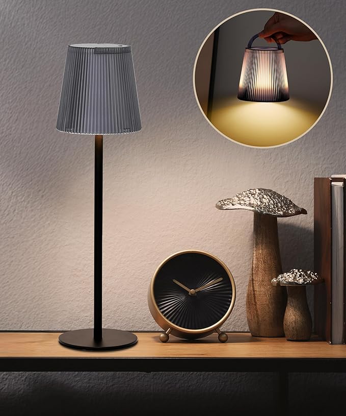 Portable Cordless Table Lamp, 5000mAh Battery Operated Lamp, Wireless Touch Table Lamp, 3000K Stepless Dimming Up +RGB Led Table Lamp, Modern Portable Table Light for Daily (1pc Blue)