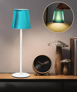 Portable Cordless Table Lamp, 5000mAh Battery Operated Lamp, Wireless Touch Table Lamp, 3000K Stepless Dimming Up +RGB Led Table Lamp, Modern Portable Table Light for Daily (1pc Blue)