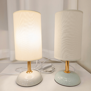 Cloth Ceramic Lamp White