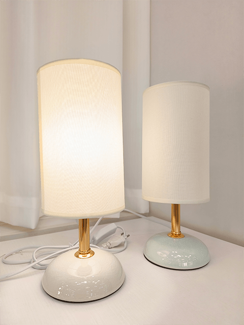 Cloth Ceramic Lamp White