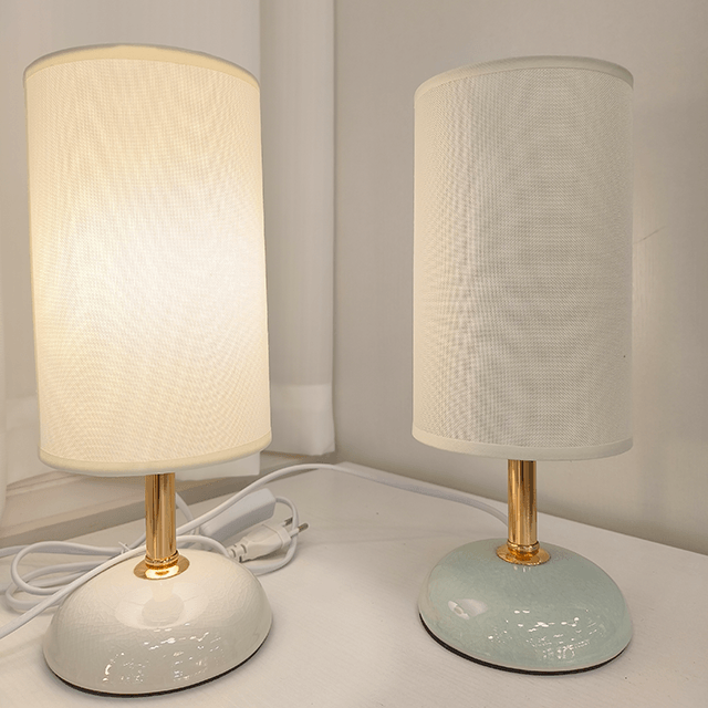Cloth Ceramic Lamp White