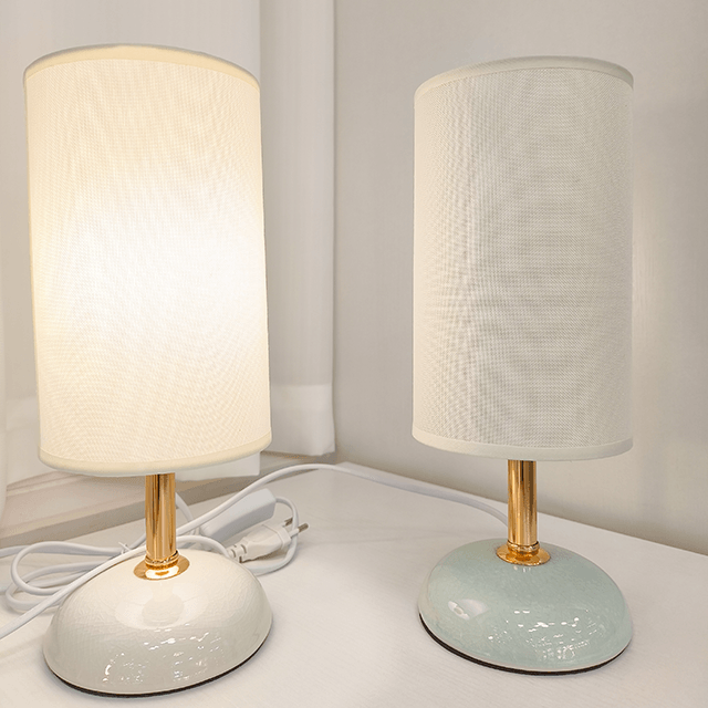 Cloth Ceramic Lamp White