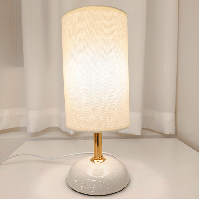 Cloth Ceramic Lamp White